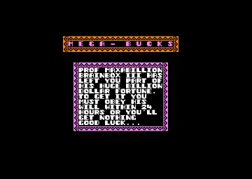 Mega-Bucks (UK) (1986) screen shot title